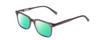 Profile View of Ernest Hemingway H4854 Designer Polarized Reading Sunglasses with Custom Cut Powered Green Mirror Lenses in Grey Smoke Crystal  Unisex Cateye Full Rim Acetate 54 mm