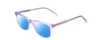 Profile View of Ernest Hemingway H4854 Designer Polarized Sunglasses with Custom Cut Blue Mirror Lenses in Lilac Purple Crystal Patterned Silver Ladies Cateye Full Rim Acetate 54 mm