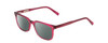 Profile View of Ernest Hemingway H4854 Designer Polarized Sunglasses with Custom Cut Smoke Grey Lenses in Raspberry Red Rose Crystal Ladies Cateye Full Rim Acetate 51 mm