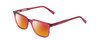 Profile View of Ernest Hemingway H4854 Designer Polarized Sunglasses with Custom Cut Red Mirror Lenses in Raspberry Red Rose Crystal Ladies Cateye Full Rim Acetate 51 mm