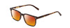 Profile View of Ernest Hemingway H4854 Designer Polarized Sunglasses with Custom Cut Red Mirror Lenses in Brown Gold Auburn Tortoise Havana Unisex Cateye Full Rim Acetate 54 mm