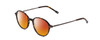 Profile View of Ernest Hemingway H4855 Designer Polarized Sunglasses with Custom Cut Red Mirror Lenses in Brown Gold Tortoise Havana/Gun Metal Unisex Round Full Rim Acetate 48 mm