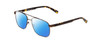 Profile View of Ernest Hemingway H4856 Designer Polarized Sunglasses with Custom Cut Blue Mirror Lenses in Satin Metallic Brown/Brown Gold Tortoise Unisex Aviator Full Rim Stainless Steel 54 mm