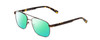 Profile View of Ernest Hemingway H4856 Designer Polarized Reading Sunglasses with Custom Cut Powered Green Mirror Lenses in Satin Metallic Brown/Brown Gold Tortoise Unisex Pilot Full Rim Stainless Steel 54 mm