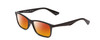 Profile View of Ernest Hemingway H4857 Designer Polarized Sunglasses with Custom Cut Red Mirror Lenses in Gloss Black Unisex Cateye Full Rim Acetate 56 mm