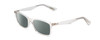 Profile View of Ernest Hemingway H4857 Designer Polarized Sunglasses with Custom Cut Smoke Grey Lenses in Shiny Clear Crystal Unisex Cateye Full Rim Acetate 53 mm