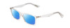 Profile View of Ernest Hemingway H4857 Designer Polarized Reading Sunglasses with Custom Cut Powered Blue Mirror Lenses in Shiny Clear Crystal Unisex Cateye Full Rim Acetate 53 mm