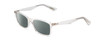 Profile View of Ernest Hemingway H4857 Designer Polarized Reading Sunglasses with Custom Cut Powered Smoke Grey Lenses in Shiny Clear Crystal Unisex Cateye Full Rim Acetate 53 mm