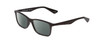 Profile View of Ernest Hemingway H4857 Designer Polarized Reading Sunglasses with Custom Cut Powered Smoke Grey Lenses in Matte Black Unisex Cateye Full Rim Acetate 53 mm