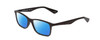 Profile View of Ernest Hemingway H4857 Designer Polarized Reading Sunglasses with Custom Cut Powered Blue Mirror Lenses in Matte Black Unisex Cateye Full Rim Acetate 53 mm