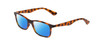 Profile View of Ernest Hemingway H4857 Designer Polarized Sunglasses with Custom Cut Blue Mirror Lenses in Shiny Tiger Brown Yellow Orange Tortoise Havana Unisex Cateye Full Rim Acetate 56 mm