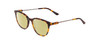 Profile View of Ernest Hemingway H4859 Designer Polarized Reading Sunglasses with Custom Cut Powered Sun Flower Yellow Lenses in Brown Amber Gold Tortoise Havana Silver Ladies Cateye Full Rim Acetate 50 mm