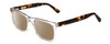 Profile View of Ernest Hemingway H4861 Designer Polarized Sunglasses with Custom Cut Amber Brown Lenses in Clear Crystal/Brown Tortoise Havana Unisex Cateye Full Rim Acetate 55 mm