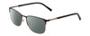 Profile View of Ernest Hemingway H4864 Designer Polarized Sunglasses with Custom Cut Smoke Grey Lenses in Matte Black Satin Silver Unisex Cateye Full Rim Stainless Steel 58 mm
