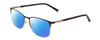 Profile View of Ernest Hemingway H4864 Designer Polarized Sunglasses with Custom Cut Blue Mirror Lenses in Matte Brown Satin Silver Unisex Cateye Full Rim Stainless Steel 58 mm