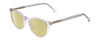 Profile View of Ernest Hemingway H4865 Designer Polarized Reading Sunglasses with Custom Cut Powered Sun Flower Yellow Lenses in Clear Crystal Silver Glitter/Rounded Tips Unisex Cateye Full Rim Acetate 49 mm