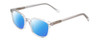 Profile View of Ernest Hemingway H4867 Designer Polarized Sunglasses with Custom Cut Blue Mirror Lenses in Clear Crystal/Silver Glitter Accent Unisex Cateye Full Rim Acetate 50 mm