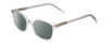 Profile View of Ernest Hemingway H4867 Designer Polarized Sunglasses with Custom Cut Smoke Grey Lenses in Clear Crystal/Silver Glitter Accent Unisex Cateye Full Rim Acetate 50 mm