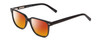 Profile View of Ernest Hemingway H4868 Designer Polarized Sunglasses with Custom Cut Red Mirror Lenses in Gloss Black/Silver Accents Unisex Cateye Full Rim Acetate 52 mm