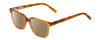 Profile View of Ernest Hemingway H4868 Designer Polarized Reading Sunglasses with Custom Cut Powered Amber Brown Lenses in Demi-Tortoise Havana Blonde/Silver Accent Unisex Cateye Full Rim Acetate 52 mm