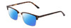 Profile View of Ernest Hemingway H4870 Designer Polarized Sunglasses with Custom Cut Blue Mirror Lenses in Shiny Brown Auburn Tortoise Havana/Gold Unisex Cateye Full Rim Acetate 53 mm