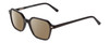 Profile View of Ernest Hemingway H4872 Designer Polarized Sunglasses with Custom Cut Amber Brown Lenses in Gloss Black/Silver Accents Unisex Square Full Rim Acetate 50 mm