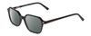 Profile View of Ernest Hemingway H4872 Designer Polarized Sunglasses with Custom Cut Smoke Grey Lenses in Gloss Black/Silver Accents Unisex Square Full Rim Acetate 50 mm