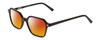Profile View of Ernest Hemingway H4872 Designer Polarized Sunglasses with Custom Cut Red Mirror Lenses in Gloss Black/Silver Accents Unisex Square Full Rim Acetate 50 mm