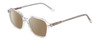 Profile View of Ernest Hemingway H4872 Designer Polarized Sunglasses with Custom Cut Amber Brown Lenses in Clear Crystal/Silver Glitter Accent Unisex Square Full Rim Acetate 50 mm