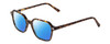 Profile View of Ernest Hemingway H4872 Designer Polarized Reading Sunglasses with Custom Cut Powered Blue Mirror Lenses in Brown Amber Tortoise Havana/Silver Accent Unisex Square Full Rim Acetate 50 mm