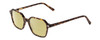 Profile View of Ernest Hemingway H4872 Designer Polarized Reading Sunglasses with Custom Cut Powered Sun Flower Yellow Lenses in Brown Amber Tortoise Havana/Silver Accent Unisex Square Full Rim Acetate 50 mm