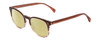 Profile View of Ernest Hemingway H4873 Designer Polarized Reading Sunglasses with Custom Cut Powered Sun Flower Yellow Lenses in Claret Red Fade Unisex Cateye Full Rim Acetate 51 mm