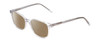 Profile View of Ernest Hemingway H4876 Designer Polarized Reading Sunglasses with Custom Cut Powered Amber Brown Lenses in Clear Crystal/Silver Accents Unisex Cateye Full Rim Acetate 53 mm