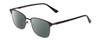 Profile View of Ernest Hemingway H4890 Designer Polarized Reading Sunglasses with Custom Cut Powered Smoke Grey Lenses in Gloss Black/Shiny Gun Metal Unisex Cateye Full Rim Stainless Steel 53 mm