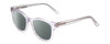 Profile View of Ernest Hemingway H4901 Designer Polarized Reading Sunglasses with Custom Cut Powered Smoke Grey Lenses in Clear Crystal/Silver Glitter Accent Ladies Cateye Full Rim Acetate 51 mm