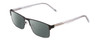 Profile View of Ernest Hemingway H4902 Designer Polarized Reading Sunglasses with Custom Cut Powered Smoke Grey Lenses in Matte Satin Black/Clear Crystal Mens Rectangle Full Rim Stainless Steel 57 mm