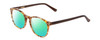 Profile View of Ernest Hemingway H4903 Designer Polarized Reading Sunglasses with Custom Cut Powered Green Mirror Lenses in Demi-Tortoise Havana Brown Ladies Cateye Full Rim Acetate 49 mm