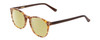 Profile View of Ernest Hemingway H4903 Designer Polarized Reading Sunglasses with Custom Cut Powered Sun Flower Yellow Lenses in Demi-Tortoise Havana Brown Ladies Cateye Full Rim Acetate 49 mm