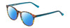 Profile View of Ernest Hemingway H4903 Designer Polarized Sunglasses with Custom Cut Blue Mirror Lenses in Demi-Tortoise Havana Blue Ladies Cateye Full Rim Acetate 49 mm