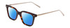 Profile View of Ernest Hemingway H4875 Designer Polarized Reading Sunglasses with Custom Cut Powered Blue Mirror Lenses in Gloss Auburn Brown Tortoise Havana/Patterned Gold Accent Unisex Cateye Full Rim Acetate 48 mm