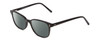 Profile View of Ernest Hemingway H4876 Designer Polarized Sunglasses with Custom Cut Smoke Grey Lenses in Gloss Black/Silver Accents Unisex Cateye Full Rim Acetate 53 mm