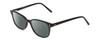 Profile View of Ernest Hemingway H4876 Designer Polarized Reading Sunglasses with Custom Cut Powered Smoke Grey Lenses in Gloss Black/Silver Accents Unisex Cateye Full Rim Acetate 53 mm