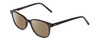 Profile View of Ernest Hemingway H4876 Designer Polarized Reading Sunglasses with Custom Cut Powered Amber Brown Lenses in Gloss Black/Silver Accents Unisex Cateye Full Rim Acetate 53 mm