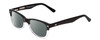 Profile View of Ernest Hemingway H4906 Designer Polarized Reading Sunglasses with Custom Cut Powered Smoke Grey Lenses in Gloss Black Clear Crystal 2 Tone/Silver Studs Unisex Cateye Full Rim Acetate 51 mm
