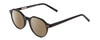 Profile View of Ernest Hemingway H4907 Designer Polarized Sunglasses with Custom Cut Amber Brown Lenses in Black Ladies Round Full Rim Acetate 48 mm