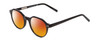 Profile View of Ernest Hemingway H4907 Designer Polarized Sunglasses with Custom Cut Red Mirror Lenses in Black Ladies Round Full Rim Acetate 48 mm