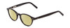 Profile View of Ernest Hemingway H4912 Designer Polarized Reading Sunglasses with Custom Cut Powered Sun Flower Yellow Lenses in Gloss Black/Silver Accents Unisex Round Full Rim Acetate 47 mm