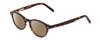 Profile View of Ernest Hemingway H4912 Designer Polarized Sunglasses with Custom Cut Amber Brown Lenses in Amber Brown Leopard Animal Print/Silver Accents Unisex Round Full Rim Acetate 47 mm