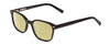 Profile View of Ernest Hemingway H4867 Designer Polarized Reading Sunglasses with Custom Cut Powered Sun Flower Yellow Lenses in Gloss Black/Silver Accents Unisex Cateye Full Rim Acetate 50 mm