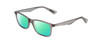 Profile View of Ernest Hemingway H4857 Designer Polarized Reading Sunglasses with Custom Cut Powered Green Mirror Lenses in Shiny Shadow Grey Crystal Unisex Cateye Full Rim Acetate 53 mm